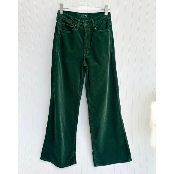 MOTHER The Ditcher Roller Zip Sneak Jeans Dark Green Corduroy Denim Flare 26 - Picture 6 of 12